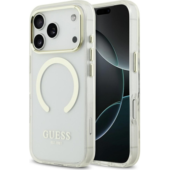 Guess Metal Outline Magsafe Case For Iphone 17 Pro Gold - (GUHMP17LHTRMD)