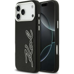 Karl Lagerfeld Fw Grained Signature Logo Case For Iphone 17 Pro Max Black - (KLHCP17XPGFKSRSK)