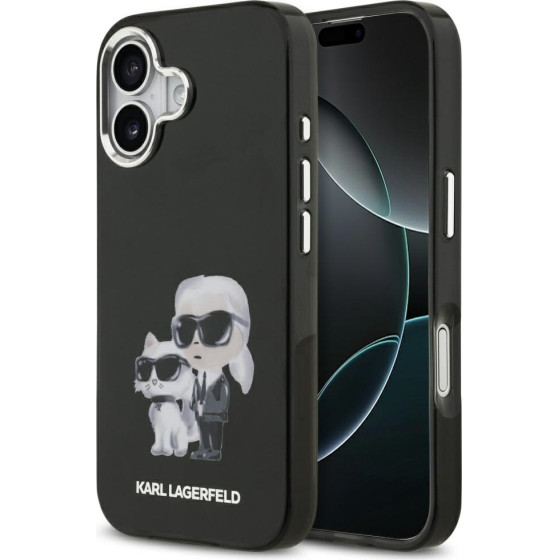 Karl Lagerfeld Iml Aquarelle Karl & Choupette & Logo Magsafe Case For Iphone 17 Black - (KLHMP17SHMKCAQOK)