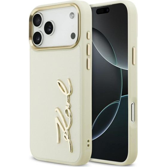 Karl Lagerfeld Karl Script Logo Case For Iphone 17 Pro Max Beige - (KLHCP17XPSKMGVE)