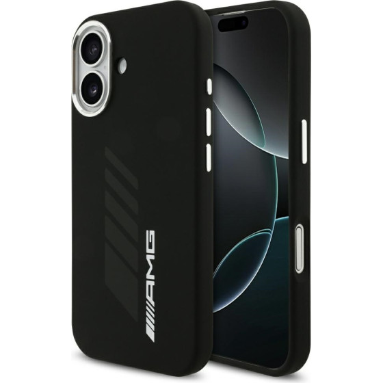 MERCEDES Amg Silicone Oversize Rhombs Magsafe Case For Iphone 17 Black - (AMHMP17S24SORYK)