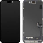 MP Lcd Display Module For Apple Iphone 15 Plus, Soft Oled Fhd Diagnostic Version, Aftermarket, Black
