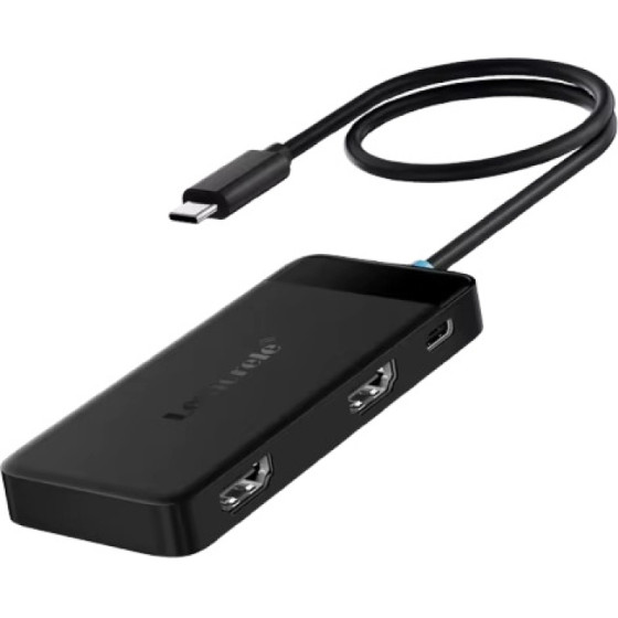 Lemorele TC122 USB-C Hub 6 �� 1 Docking Station �� Dual Hdmi 4K, 3x USB, Pd 100W - Dual Monitor ��� Laptop / Macbook / Surface - (04923)