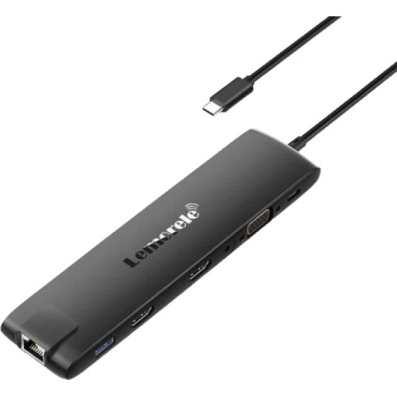 Lemorele TC96 Docking Station 13-��-1 USB-C Hub 3 ������ (Dual 4K Hdmi + VGA) Gigabit Ethernet, 4x Usb & Pd 100W Sd & Audio- ��� Laptop, Macbook - (04924)