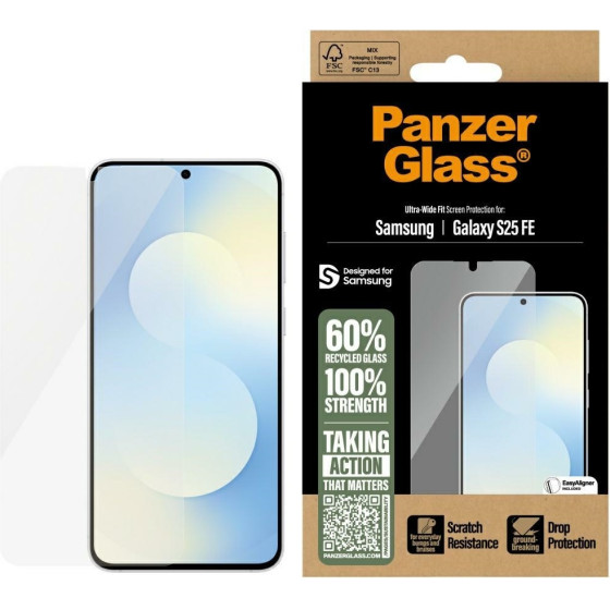 PanzerGlass Ultra-Wide Fit Tempered Glass For Samsung Galaxy S25 Fe - Transparent - (PAN001393-0)
