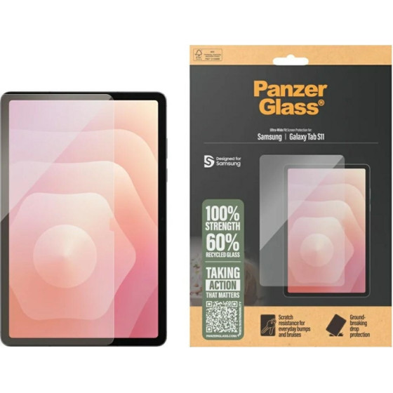 PanzerGlass Ultra-Wide Fit Tempered Glass For Samsung Galaxy Tab S11 - Transparent - (PAN001380-0)