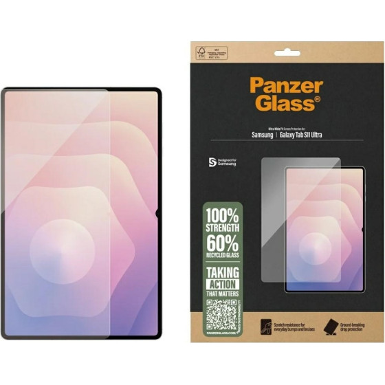 PanzerGlass Ultra-Wide Fit Tempered Glass For Samsung Galaxy Tab S11 Ultra - Transparent - (PAN001381-0)