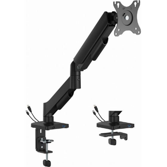 Gembird Adjustable Desk Display Mounting Arm With Usb PORTS, 17''-32'' Black - (MA-DA1U-01)