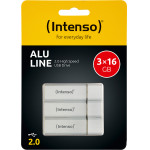 Usb Stick Intenso 3 x 16 Gb Alu Line Triple Pack Silver - - (3521473)