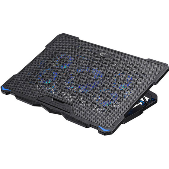 Havit - Cooling Pad - For Laptop 17'', 2 x USB, 1200 - 2400rpm, 20dB, 5 Fans, Adjustable - Black - (F2076)