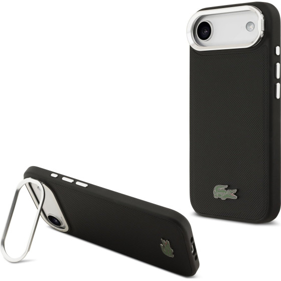 LACOSTE Iconic Petit Pique Camera Stand Magsafe Case For Iphone Air Black - (LCHMP17MPCSLAK)