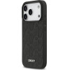DKNY Pu Leather Grid Pattern Magsafe Case For Iphone 17 Pro Black - (DKHMP17LPSGPHMK)