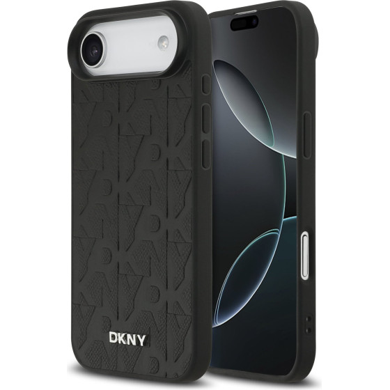 DKNY Pu Leather Grid Pattern Magsafe Case For Iphone Air Black - (DKHMP17MPSGPHMK)