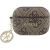 Guess 4G Script PC/Pu Charm Case For Airpods Pro 2 Brown - (GUAP2P4E4CDW)