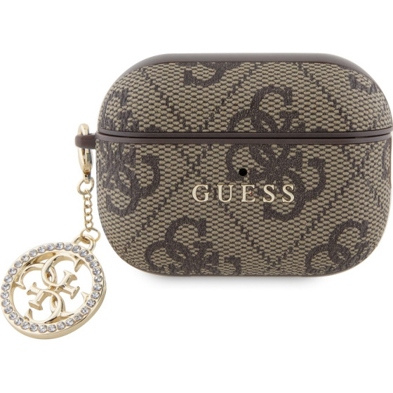 Guess 4G Script PC/Pu Charm Case For Airpods Pro 2 Brown - (GUAP2P4E4CDW)