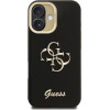 Guess Pu Grained 4G Logo Stand Camera Frame Case For Iphone 16 Black - (GUHCP16SPCS4GSK)