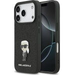 Karl Lagerfeld Fixed Glitter Metal Ikonik Case For Iphone 17 Pro Black - (KLHCP17LGKNPSK)
