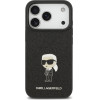 Karl Lagerfeld Fixed Glitter Metal Ikonik Case For Iphone 17 Pro Black - (KLHCP17LGKNPSK)
