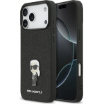 Karl Lagerfeld Fixed Glitter Metal Ikonik Case For Iphone 17 Pro Max Black - (KLHCP17XGKNPSK)