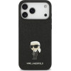 Karl Lagerfeld Fixed Glitter Metal Ikonik Case For Iphone 17 Pro Max Black - (KLHCP17XGKNPSK)