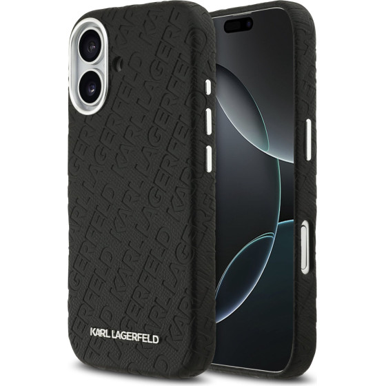 Karl Lagerfeld Grained Pu Repeated Logo Magsafe Case For Iphone 17 Black - (KLHMP17SPGKLFOFK)