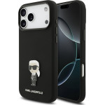 Karl Lagerfeld Liquid Silicone Metal Ikonik Case For Iphone 17 Pro Max Black - (KLHCP17XSMHKNPK)