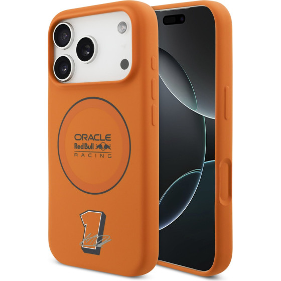 Red Bull Silicone Blue Ring Magsafe Case For Iphone 17 Pro Orange - (RBHMP17L24SIILOV)