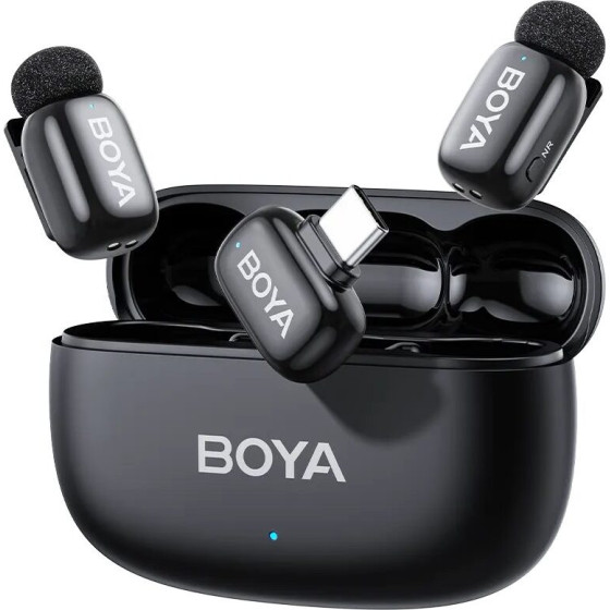 BOYA Mini 2 Type-C - 2,4GHz 2mIc Wireless AI-Anc Mic w. Charging Box Mono/stereo/safety-Track - (BOYA Mini 2-02)