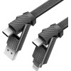 ENERGEA Bazic Gocharge Alucable 4-in-1 Cable (USB-A/USB-C To USB-C/Lightning) 1m Black 60W 3A - (CBL-GC4N1-BLK100)