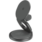 ENERGEA Bazic Gomag Gyre Foldable 3-in-1WIreless Charger With Rotating Base15WFast Charging Gunmetal - (GM-GYRE360-GUN)