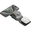 ENERGEA Bazic Gomag Trio Plus Compact Foldable 3-in-1 Wireless Charger 15W Fast Charging Grey - (GM-TRIOPLUS-GRY)