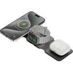 ENERGEA Bazic Gomag Trio Plus Compact Foldable 3-in-1 Wireless Charger 15W Fast Charging Grey - (GM-TRIOPLUS-GRY)