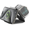 ENERGEA Bazic Gomag Trio Plus Compact Foldable 3-in-1 Wireless Charger 15W Fast Charging Grey - (GM-TRIOPLUS-GRY)