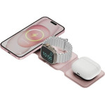 ENERGEA Bazic Gomag Trio Plus Compact Foldable 3-in-1 Wireless Charger 15W Fast Charging Pink - (GM-TRIOPLUS-PNK)