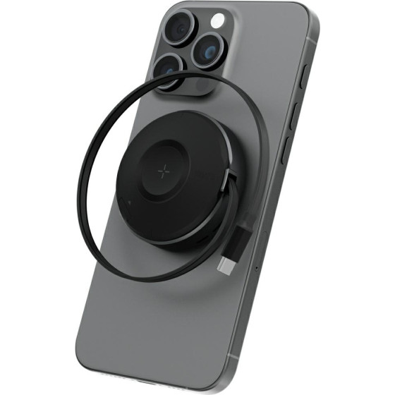 ENERGEA Wireless Charger Magduo Arc 2in1 For Phone And Apple Watch With Retractable Cable Gunmetal - (MAG-DUOARC-GUN)