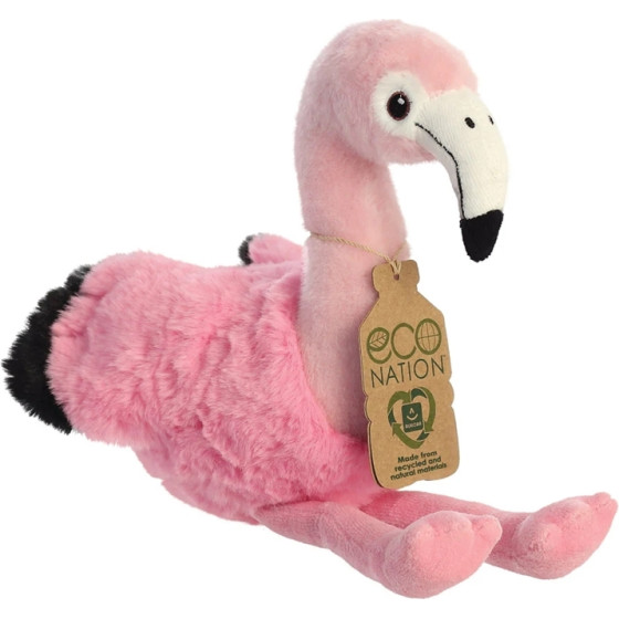 Eco Nation - Plush Toy / Cuddly Sitting Flamingo 27 Cm Eco-Friendly - (35005)