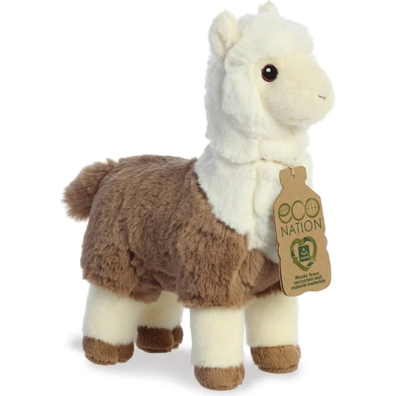 Eco Nation - Plush Toy / Cuddly White-Brown Alpaca 24 Cm Eco-Friendly - (35039)