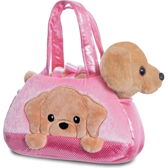 Fancy Pal - Plush Toy Labrador Dog Peekaboo In Pink Bag 20 Cm Eco-Friendly - (61365)