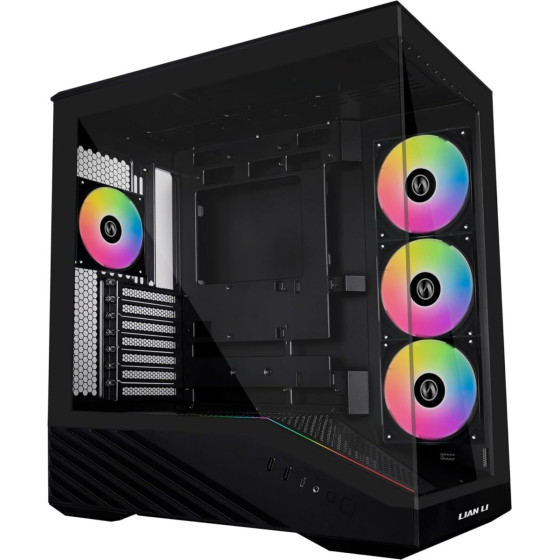 Lian Li Vector V100 Black - 4 x 120mm Argb - Led Rgb Strip - Tempered Glass - Atx Case - (G99.V100RX.01)