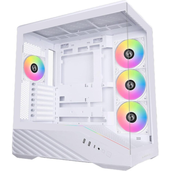 Lian Li Vector V100 White - 4 x 120mm Argb - Led Rgb Strip - Tempered Glass - Atx Case - (G99.V100RW.01)