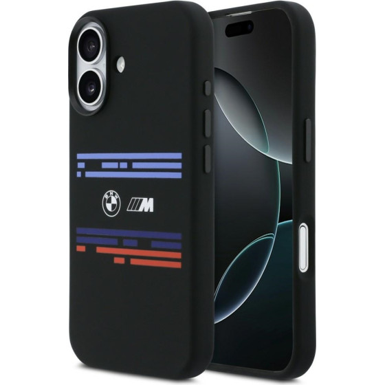 BMW M Silicon Horizontal Line Magsafe Case For Iphone 17 Black - (BMHMP17S25SHOTSK)