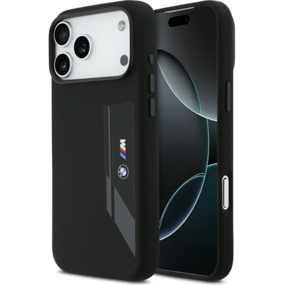 BMW M Silicon Vertical Logo Magsafe Case For Iphone 17 Pro Max Black - (BMHMP17X25SDBSK)