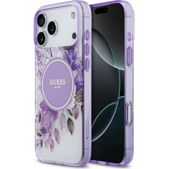 Guess Etui Iml Flower & Tonal Circle Magsafe Do Iphone 17 Pro Max Fioletowy - (GUHMP17XHFWBDCEU)