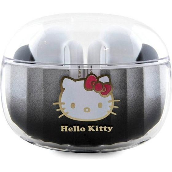 Hello Kitty Bluetooth Earphones Tws + Docking Station Black Gradient Electroplating Logo - (HKTWSHDGKEK)