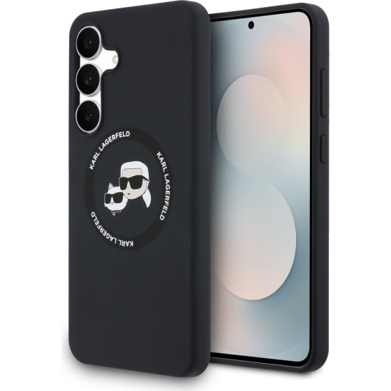 Karl Lagerfeld Case Silicone Karl&Choupette Heads Magsafe For Samsung Galaxy S25 Fe Black - (KLHMS25FESKCHTCK)