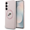Karl Lagerfeld Case Silicone Karl&Choupette Heads Magsafe For Samsung Galaxy S25 Fe Pink - (KLHMS25FESKCHTCP)