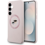 Karl Lagerfeld Case Silicone Karl&Choupette Heads Magsafe For Samsung Galaxy S25 Fe Pink - (KLHMS25FESKCHTCP)