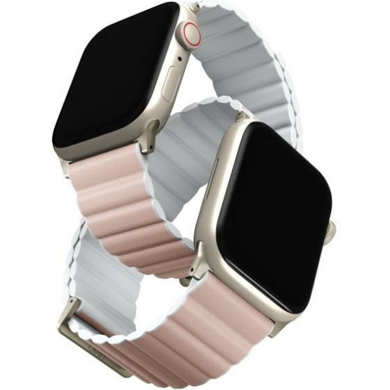 UNIQ Revix Premium Strap Apple Watch Series 1-8/SE/SE2/3/Ultra1/2/3 42/44/45/49 Edition pink-White - (UNIQ-45MM-REVPBPNKWHT)