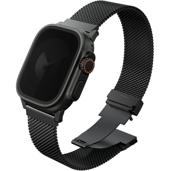 UNIQ Strap Dante Pro For Apple Watch 49/46/45/44mm Stainless Steel Graphite Black - (UNIQ-49MM-DANPGBLK)