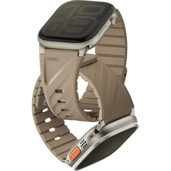 UNIQ Strap Fluo For Apple Watch 49/46/45/44/42/41/40mm Magnetic Beige - (UNIQ-49-40MM-FLUOSSAN)